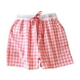 thumbnail image 1 of Lenpel Boxer Shorts for Women Soft Cotton Elastic Waist Drawstring Plaid Sleep Lounge Shorts Summer Casual Beach Bottoms, 1 of 3