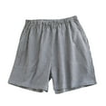 thumbnail image 1 of Lenpel Boxer Shorts for Women Summer Casual Plaid Elastic Waist Soft Cotton Sleep Lounge Shorts Beach Pajama Bottoms, 1 of 3