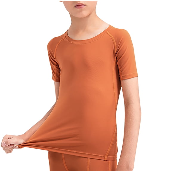 Lenpel Boys' Athletic Shirts Short Sleeve Crew Neck Quick Dry Slim Sports T Shirts Active Tee Tops