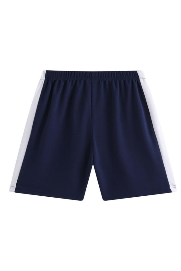 Boys' Athletic Shorts Elastic Waist Side Striped Pull on Textured Basketball Shorts Gym Sports Shorts 4-15 Y