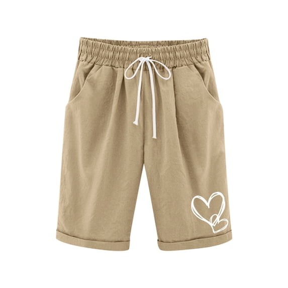 Lenpel Boys Girls' Bermuda Shorts Casual Elastic Waist Drawstring Printed Knee Length Shorts with Pockets Children Summer Clothes