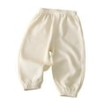 thumbnail image 1 of Lenpel Boys Girls' Jogger Pants Toddler Baby Elastic Waist Textured Knit Pull on Pants Unisex Newborn Clothes 3 M-8 Y(Beige,3-4 Years), 1 of 3