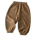 thumbnail image 1 of Lenpel Boys Girls' Jogger Pants Toddler Baby Elastic Waist Textured Knit Pull on Pants Unisex Newborn Clothes 3 M-8 Y(Khaki,6-12 Month), 1 of 7