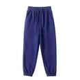 thumbnail image 1 of Lenpel Boys Girls' Joggers Cotton Elastic Waist Drawstring Tapered Leg Sweatpants Casual Athletic Pants with Pockets(Dark Blue,12-13 Years), 1 of 7