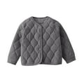 thumbnail image 1 of Lenpel Boys Girls' Quilted Jackets Children Cotton Long Sleeve V Neck Button down Jackets Toddler Baby Winter Coats(Gray,9-10 Years), 1 of 6