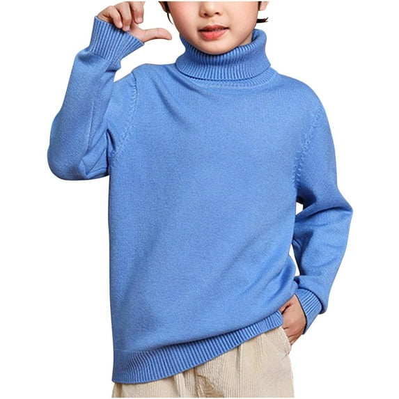 Lenpel Boys Girls' Sweaters Turtleneck Long Sleeve Soft Warm Knit Pullover Tops Fall Winter Clothes for 3-14 Years