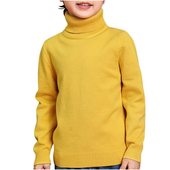Lenpel Boys Girls' Sweaters Turtleneck Long Sleeve Soft Warm Knit Pullover Tops Fall Winter Clothes for 3-14 Years