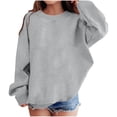 thumbnail image 1 of Lenpel Boys Girls' Sweatshirts Toddler Cotton Long Sleeve Crew Neck Pullover Tops Children Casual Fashion Clothes(Gray,11-12 Years), 1 of 4