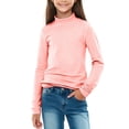 thumbnail image 1 of Lenpel Boys Girls' T-Shirts Toddler Cotton Long Sleeve Mock Neck Base Layer Tops Basic Casual Tee Blouses Kids Thermal Shirts(Pink,2-3 Years), 1 of 4