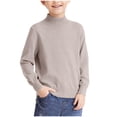 thumbnail image 1 of Lenpel Boys Girls' Turtleneck Sweaters Unisex Baby Toddler Fleece Lined Long Sleeve Pullover Sweater Tops Fall Winter Clothes(Khaki,6-7 Years), 1 of 7