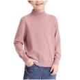 thumbnail image 1 of Lenpel Boys Girls' Turtleneck Sweaters Unisex Baby Toddler Fleece Lined Long Sleeve Pullover Sweater Tops Fall Winter Clothes(Pink,1-2 Years), 1 of 7