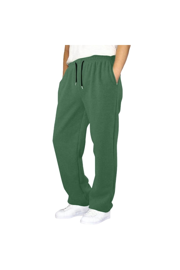 Boys Sweatpants Children Fall Winter Elastic Waist Drawstring Straight Leg Open Bottom Joggers Casual Loose Athletic Pants(Green bb2,6-7Years)