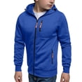 thumbnail image 1 of Lenpel Boys' Zip up Hoodies Kids Long Sleeve Hooded Sweatshirts Casual Outwear Jackets with Zipper Pockets(Blue,7-8 Years), 1 of 6