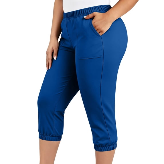 Lenpel Capri Plus Size Leggings for Women with Pockets High Waist Workout Yoga Running Pants Stretch Capri Pants