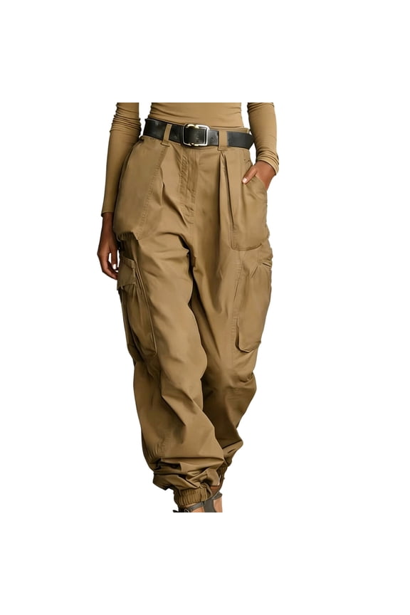 Cargo Baggy Pants for Women Lounge Pull on Palazzo Joggers with Pockets Lightweight Workout Hiking Clothes