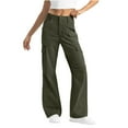 thumbnail image 1 of Lenpel Cargo Pants for Women Baggy High Waisted Wide Leg Pants Streetwear Casual Trousers with Pockets, 1 of 6
