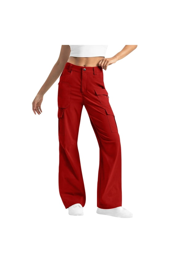 Cargo Pants for Women Baggy High Waisted Wide Leg Pants Streetwear Casual Trousers with Pockets