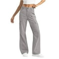 thumbnail image 1 of Lenpel Cargo Pants for Women Baggy High Waisted Wide Leg Pants Streetwear Casual Trousers with Pockets, 1 of 7