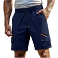 thumbnail image 1 of Lenpel Cargo Shorts for Men Elastic Waist Drawstring Big and Tall Hiking Shorts Plus Size Athletic Casual Shorts with Pockets, 1 of 7