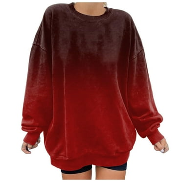 Lenpel Casual Sweatshirt for Women Loose Crew Neck Long Sleeve Tops 2025 Fall Trendy Soft Comfy Pullover Clothes