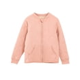 thumbnail image 1 of Lenpel Children's Fleece Jackets Boys Girls Cotton Long Sleeve Zip up Crew Neck Quilted Jackets Warm Outwear Coats with Pockets(Pink,9-10 Years), 1 of 7