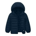 thumbnail image 1 of Lenpel Children's Puffer Jackets Boys Girls Lightweight Long Sleeve Zip up Hooded Quilted Jackets Warm Outwear Coats(Navy,5-6 Years), 1 of 6