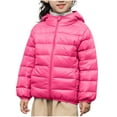 thumbnail image 1 of Lenpel Children's Puffer Jackets Girls Boys Lightweight Long Sleeve Zip up Hooded Quilted Jackets Warm Winter Coats(Pink,8-9 Years), 1 of 7
