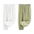 thumbnail image 1 of Lenpel Children's Summer Pants 2 Pc Toddler Girls Boys Elastic Waist Pull on Cinch Bottom Trousers Baggy Casual Joggers, 1 of 7