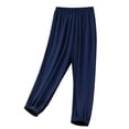 thumbnail image 1 of Lenpel Children's Summer Pants Girls Boys Modal Elastic Waist Cinch Bottom Comfy Pants Lightweight Casual Joggers 4-15 Y, 1 of 3