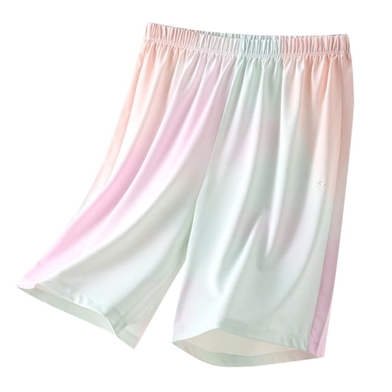 Lenpel Children's Summer Shorts Boys Girls Lightweight Elastic Waist Tie Dye Quick Dry Knee Length Shorts Casual Athletic Shorts