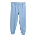 thumbnail image 1 of Lenpel Children's Thermal Pants Unisex Boys Girls Fleece Lined Elastic Waist Thick Warm Pull on Pants Lounge Pajama Bottoms(Sky Blue,14-15 Years), 1 of 3