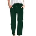 thumbnail image 1 of Lenpel Corduroy Pants for Women Elastic High Waisted Drawstring Straight Leg Vintage Lounge Pants Loose Casual Sweatpants(Green,XX-Large), 1 of 6