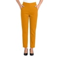 thumbnail image 1 of Lenpel Cropped Work Pants for Women Lounge Pull on Tapered Ankle Trousers with Zipper Pockets Stretch Business Casual Straight Leg Cropped Pants, 1 of 5