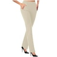 thumbnail image 1 of Lenpel Dress Pants for Women High Waisted Straight Leg Business Casual Trousers Pull on Work Pants with Pockets, 1 of 6