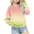 thumbnail image 1 of Lenpel Fall Outfits for Girls Fashion Long Sleeve Gradient Crew Neck Toddler Sweatshirts 1-12 Y Casual Tops, 1 of 4
