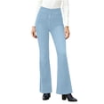 thumbnail image 1 of Lenpel Flare Jean Leggings for Women High Waisted Stretchy Pull on Bell Bottom Work Dress Pants Bootcut Business Casual Pants(Light Blue,Medium), 1 of 7