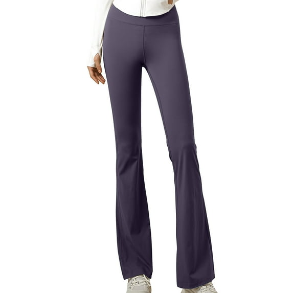 Lenpel Flare Yoga Pants for Women High Waisted Butt Lifting Bootcut Leggings Comfy Stretchy Gym Bell Bottom Trousers