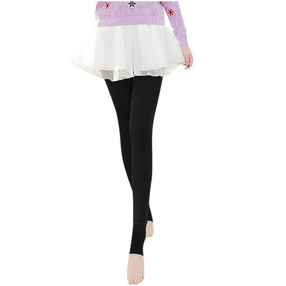 Lenpel Fleece Lined Leggings for Women High Waisted Winter Warm Stirrup Footed Tights Thick Thermal Pantyhose Leggings