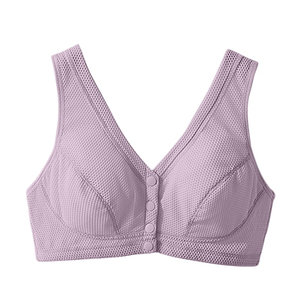 Lenpel Front Closure Bras for Women Comfortable Wireless Push up Full Coverage Bralettes Breathable Plus Size Bras