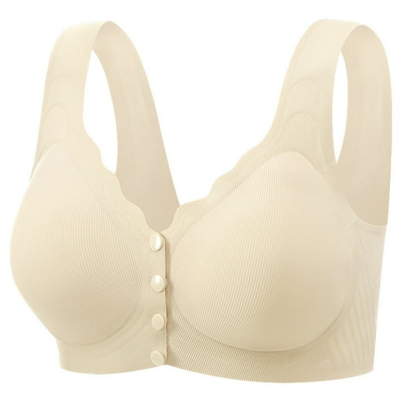 Lenpel Front Closure Bras for Women No Underwire Seamless Full Coverage Supportive Push up Bralettes Soft Comfortable Bras