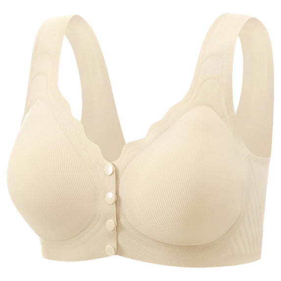Lenpel Front Closure Bras for Women No Underwire Seamless Full Coverage Supportive Push up Bralettes Soft Comfortable Bras