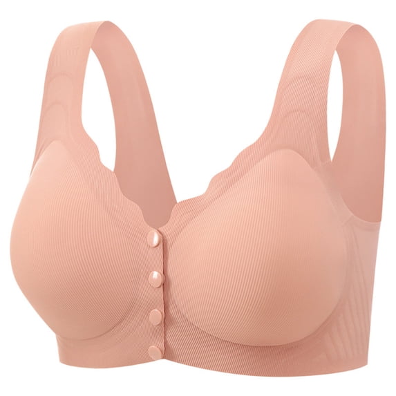 Lenpel Front Closure Bras for Women No Underwire Seamless Full Coverage Supportive Push up Bralettes Soft Comfortable Bras