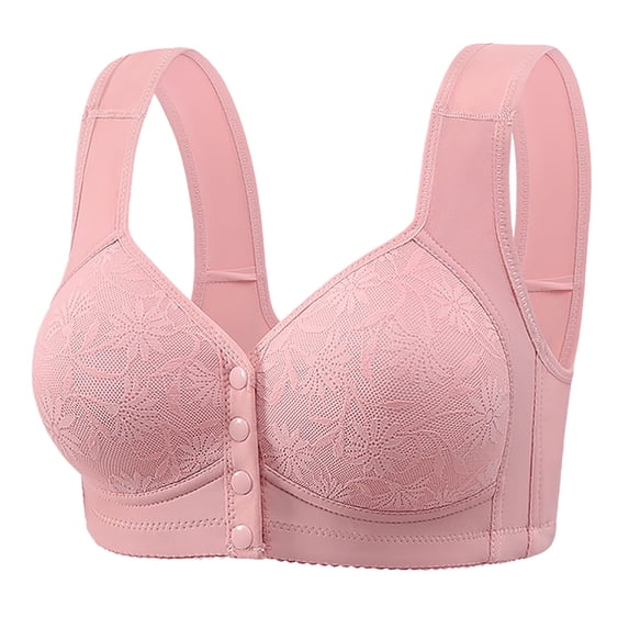 Lenpel Front Closure Bras for Women Wireless Supportive Full Coverage Push up Bralettes Comfortable Plus Size Bras