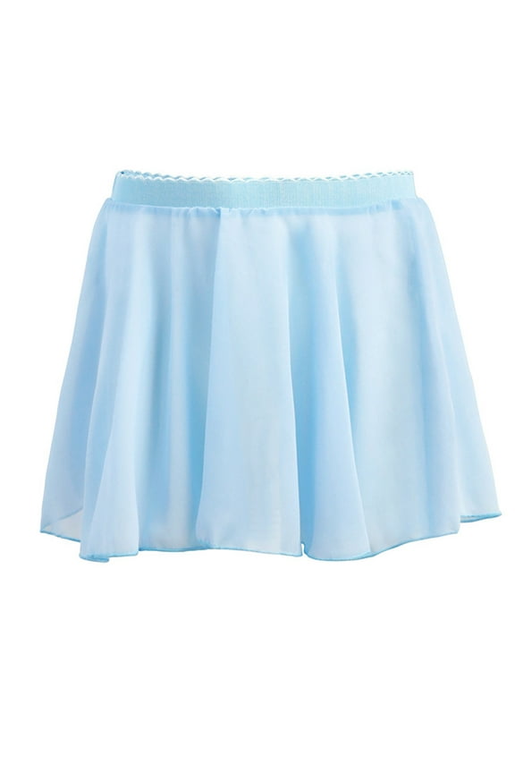 Girls' Ballet Dance Skirt Chiffon Elastic Solid Color Workout Sports Mini Skirts Basic Pull on Dress for Children