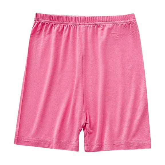 Lenpel Girls' Bike Shorts Toddler Elastic High Waisted Safety Under Dress Dance Shorts Summer Casual Cartwheel Shorts