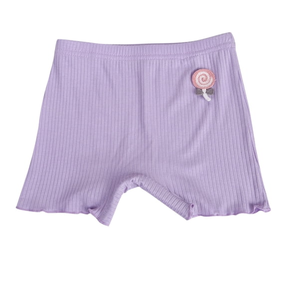 Lenpel Girls' Biker Shorts Cotton Elastic Waist Ruffle Hem Ribbed Under Dress Dance Shorts Summer Casual Cartwheel Shorts