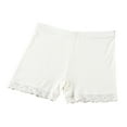 thumbnail image 1 of Lenpel Girls' Biker Shorts Soft Comfy Modal Elastic Waist Lace Hem Safety Under Dress Dance Shorts Summer Casual Boyshorts, 1 of 3