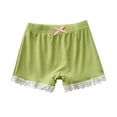thumbnail image 1 of Lenpel Girls' Biker Shorts Toddler Ribbed Elastic Waist Lace Hem Soft Comfy Under Dress Dance Shorts Summer Casual Shorts, 1 of 4