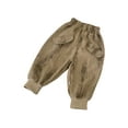 thumbnail image 1 of Lenpel Girls Boys' Corduroy Pants Unisex Toddler Baby Elastic Waist Pull on Warm Sweatpants Soft Casual Jogger Pants(Khaki,3-4 Years), 1 of 3