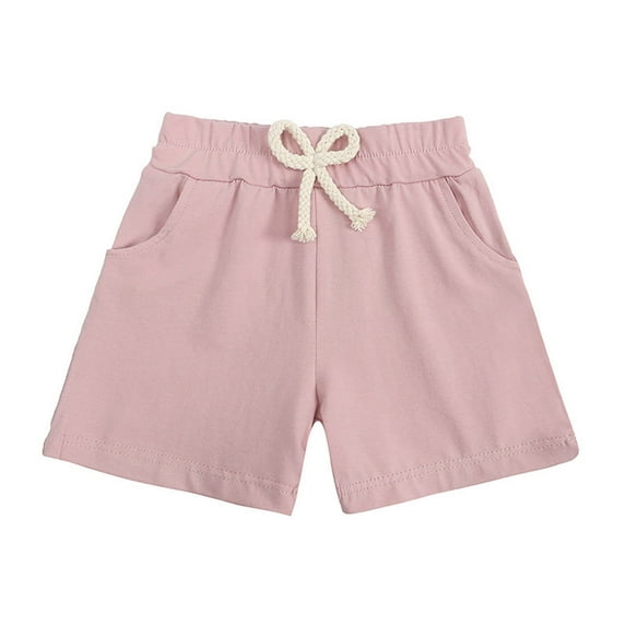 Lenpel Girls Boys' Cotton Shorts Unisex Baby Toddler Elastic Waist Soft Pull on Shorts Newborn Infant Summer Clothes